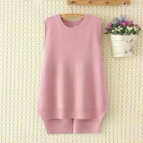 Plus size big loose vest Sleeveless sweaters 2017 new fashion knitted O neck Solid color Belt wool female top wear Pullovers