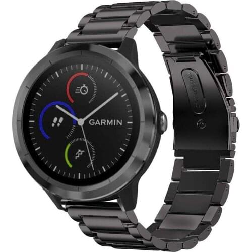 For Garmin Vivoactive3 Band 20mm Stainless Steel Metal Replacement Strap Wrist Band for Garmin Vivoactive 3 Music/Forerunner 645