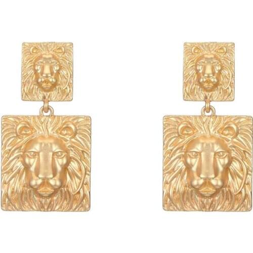 Oorbellen Zinc Alloy Lion Head Drop Earrings For Women Bohemian Style Statement Earrings Wedding Party Jewelry 2020 Gift Bijoux