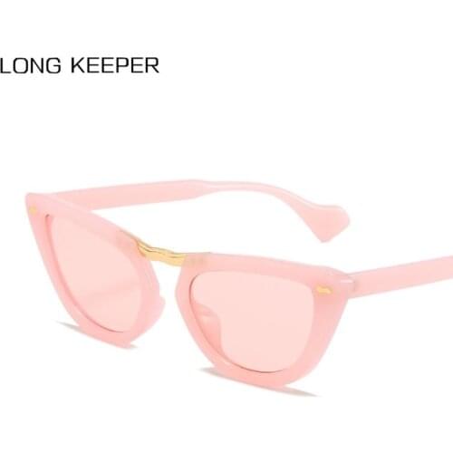 Women Cat Eye Sunglasses Small Size Brand Designer Fashion Retro Ladies Sun Glasses Female PC Frame Eyeglasses Lunettes Okulary