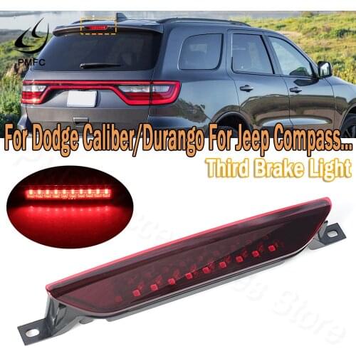 PMFC LED Rear Brake Stop Tail Light Third Brake Lamp Red/Black Shell For Dodge Caliber/Durango For Jeep Compass/Grand Cherokee