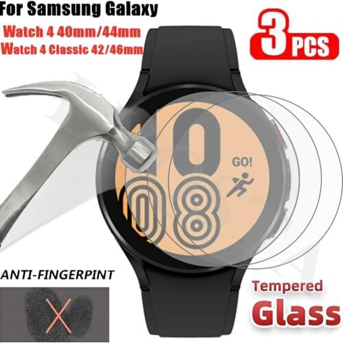 3Pcs Tempered Glass Film For Samsung Galaxy Watch 4 40 44mm Watch4 Classic 42 46mm HD Clear Full Screen Protector Film Accessory
