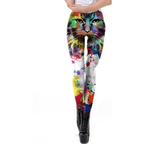 [You're My Secret] New Women Animal Printed Legging Multicolor Cat Pattern Pants For Fitness High Waist PUSH UP Workout Leggins