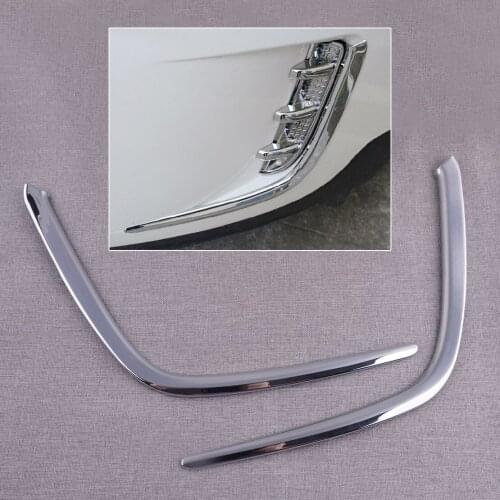 1 Pair Car Silver ABS Chrome Front Fog Trim Bumper Light Cover Protector Fit for Ford Edge 2014 2013 2012 2011