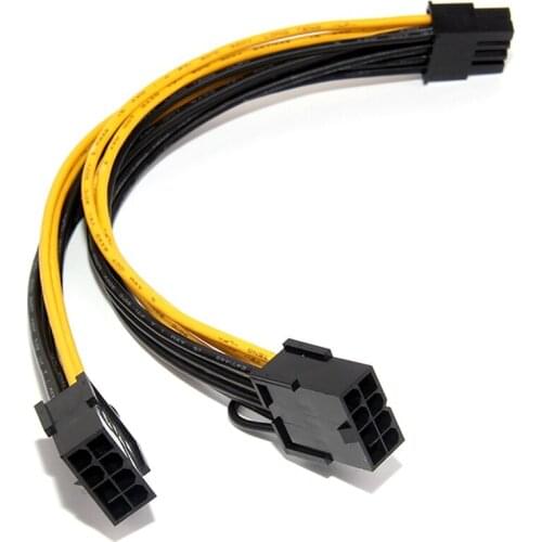 18AWG 8Pin to Dual 8Pin(6+2) Power Cable GPU Power Cable for Tesla K80 M40 M60 P40 P100 ,20CM