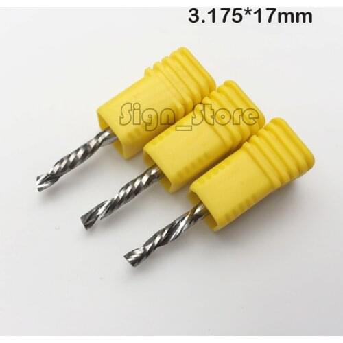 3p/lot 3.175x17mm Up & Down Cutter CNC Mill Tools single Spiral Router Bit Set One Flute End Milling Cutter