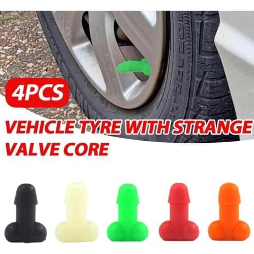 4PCS Glow In The Dark-penis Faucet Connector Perfect Prank Gag Gift Durable Car Tire Valve Air Cap Universal Tire Rod Air Cap