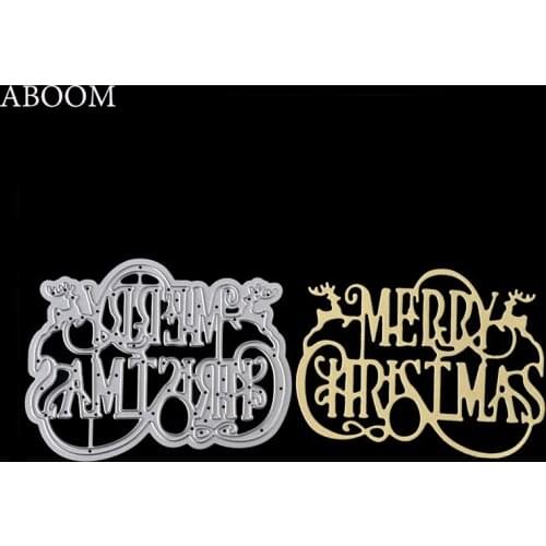 ABOOM 1PC Merry Christmas Metal Cutting Dies Scrapbooking Embossing Stencil Card Die For DIY Invitation Album Book Decoration