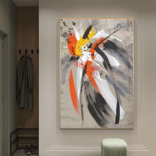 Abstract Yellow Feather Canvas Painting Posters Prints Modern Graffiti Wall Art Pictures For Aesthetic Living Room Home Decor