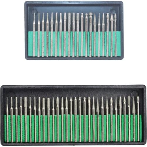 Diamond Burr Bits Drill Glass Gemstone Metal for Dremel Rotary Tools Jewelry Tools Shank Diameter 2.35mm/3.0mm