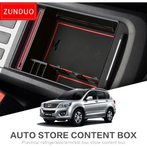 ZUNDUO Car Central Armrest Box For HAVAL H6 Interior Accessories Stowing Tidying Armrest Box Storage red/black