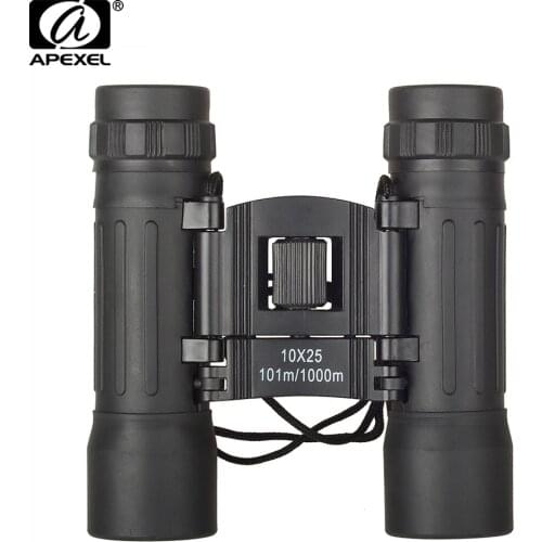 APEXEL 10x25 Small Compact Folding Binocular Telescope for World Cup Concert Outdoor Bird Watching Travel Hunting Camping Sports