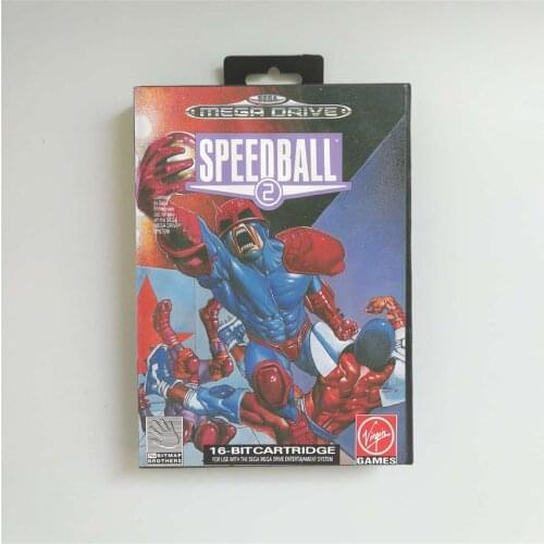 Speedball 2 - EUR Cover With Retail Box 16 Bit MD Game Card for Megadrive Genesis Video Game Console