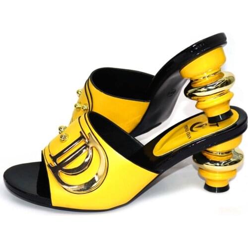 CR186 Sweet Fashion PU Shallow NEW 2021 Summer Slip-On Thin Heels Sandalias Mujer Womens Shoes