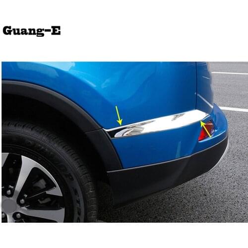 For Toyota RAV4 2016 2017 2018 Car body styling ABS Chrome Rear Bumper Corner Protection Trim Fog light Eyelid strip 2pcs