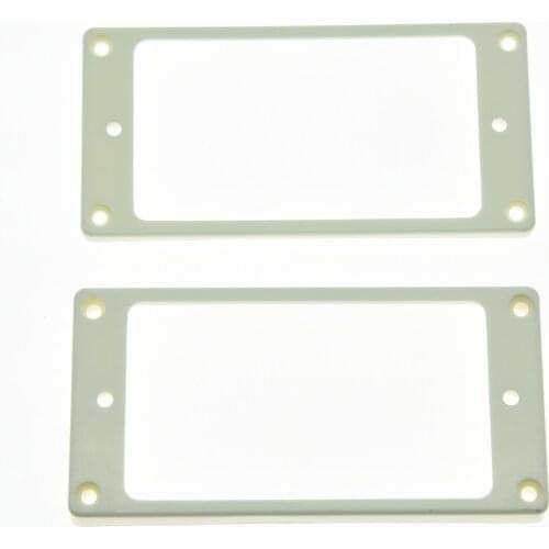 KAISH 2pcs White Humbucker Pickup Ring Curved Bottom Base Frame fits Epi LP Les Paul Guitar