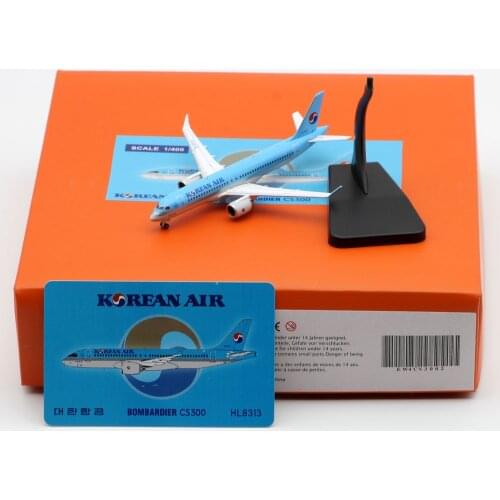 1:400 Alloy Collectible Plane Gift JC Wings EW4CS3002 Korean Air "Skyteam" Bombardier CS300 Diecast Aircarft Model With Stand