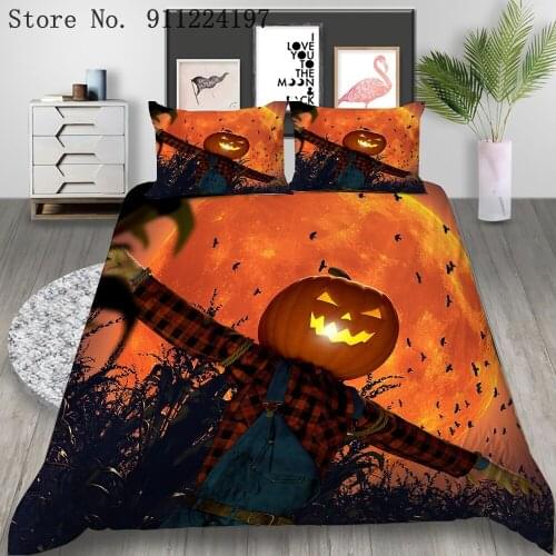 3D Cartoon Bedding Set for Kids baby children boys Duvet Cover Set Queen King Quilt Blanket Cover Set Halloween Horror forest