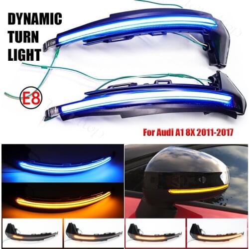 Smoked For Audi A1 8X 2011 2012 2013 2014 2015 2016 2017 Dynamic LED Turn Signal Light Side Wing Mirror Indicator Car Styling