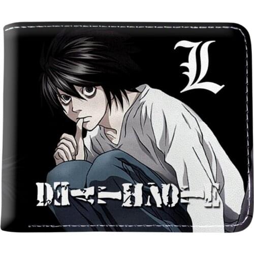 PU Anime Cartoon Movie Death Note Wallet Short Purse For Young With Coin Pocket Card Holder