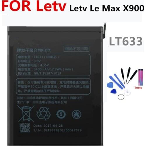 LT633 battery For LeEco Letv Le Max X900 3400mAh lithium battery li-ion polymer battery High capacit