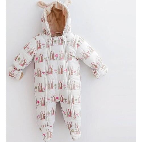 Lovely Girls Winter Flannel Jumpsuit Romper Warm baby girl clothes outfit