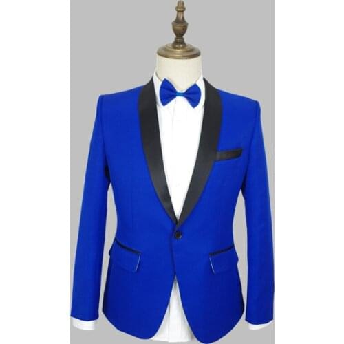 S-4XL Men Suits Royal Blue Jacket Slim Male Singer Clothes Party Wear GoGo Dance Outfit Prom Suit Set Stage Costume VDB808