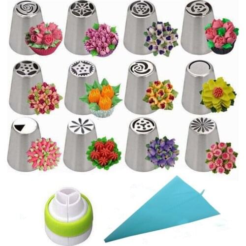 14 Piece Set Decorating Mouth Fondant Cream Pastry Bag Chocolate Cake Decorations Tools Accessories Diy Baking Utensils