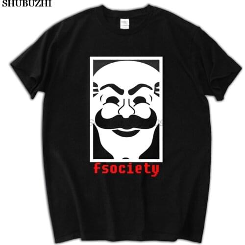 New Mr Robot Anonymous Mask Fsociety Team Hacker Evil Corp Tv Series BRAND T-shirt MAN TOP TeeS