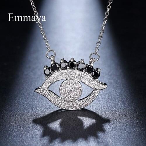 Emmaya New Design Devil Eye Shape Cubic Zircon Personality Necklace For Cool Girls Punk Style Modern Dress-up In Party