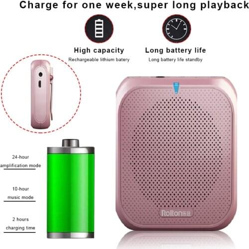 K400 Wired Audio Speaker Megaphone Voice Amplifier Loudspeaker Microphone Waist Band Clip Support FM Radio TF MP3 Player