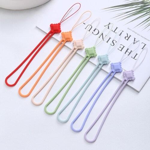 2Pcs Silicone ​Mobile Phone Anti-lost Lanyard For IPhone Xiaomi Phone Wrist Straps Keychain Camera Strap ID Card Gym USB Hanging