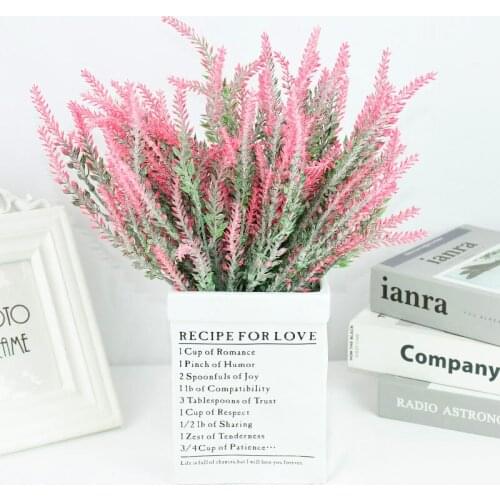 Romantic Provence Lavender Artificial Flower Bouquet Plastic Fake Plant For Home Garden Decor Wedding Birthday Party Fake Flower