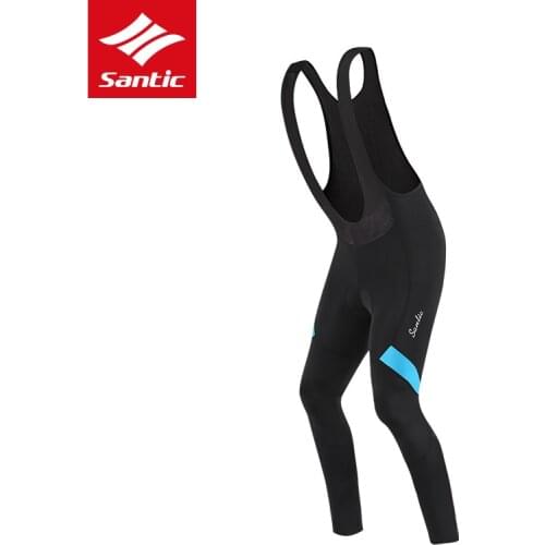 Santic 2021 Spring/Autumn Newest Classic Training Cycling Bib Pants Flat Lock With High Density Pad Cycling Long Tights Trousers