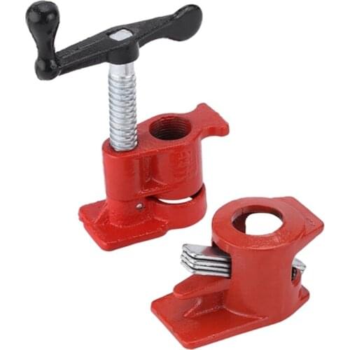 Heavy Duty 1/2 Pipe F Clamp Polished Surface Woodworking Tools for Metal Plastic Industries Wood Hinged 2 Pcs M17E