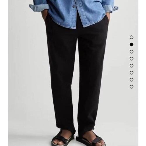 2021ZA New Mens Stretch Waist Cotton Jogging Casual Pants