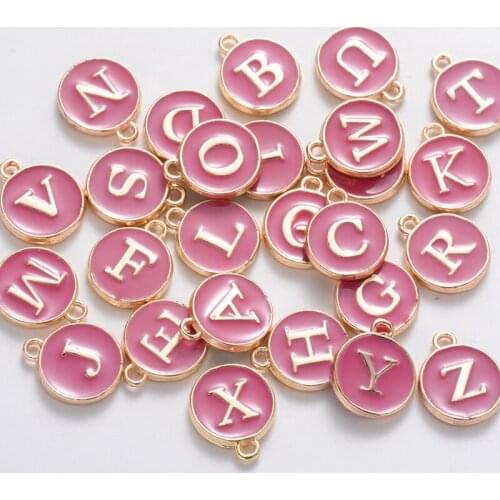 26 Pcs/set Letter Loose Beads DIY Handmade Double-sided English Alphabet Bracelet Pendant Accessories Alloy Loose Beads Set