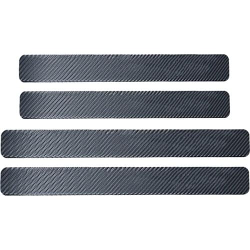 4 Pieces 3D Carbon Fiber Auto Vehicle Van Door Sill Scuff Plate Cover, Anti-Scratch Sticker, Protect Your Car from Scratch