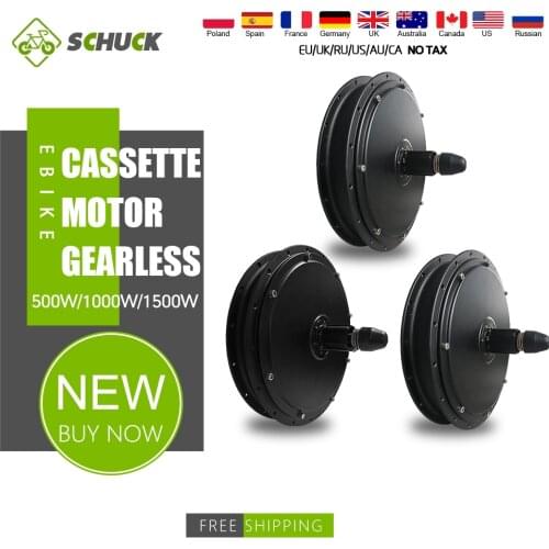 48V 500W 1000W 1500W Ebike Brushless Non-Gear Hub Motor Wheel Electric Bicycle Conversion Kit Rear Cassette Hub Motor Parts