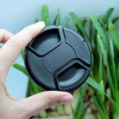 55mm Center Pinch Snap on Front Lens Cap Cover & String for Canon Nikon Sony Len Cap with String