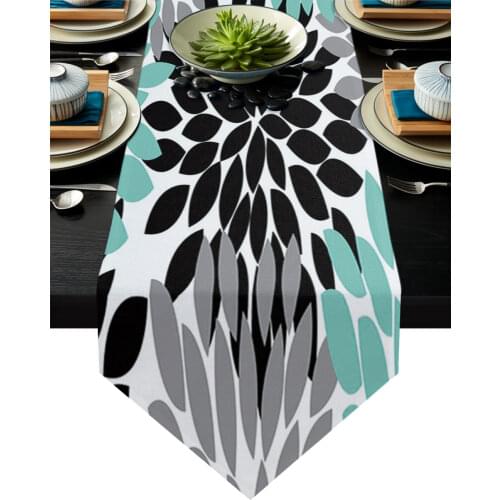 Abstract Flower Dahlia Table Runners Modern Home Kitchen Dining Tablecloths Wedding Party Table Decoration Table Runner