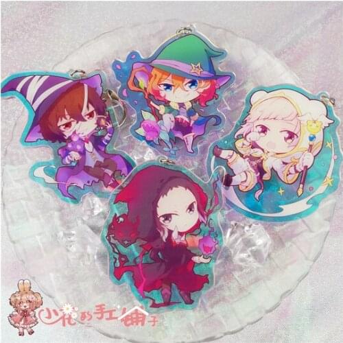 Anime Bungo Stray Dogs Osamu Dazai Nakahara Chuuya Cosplay Cute Magic Theme Acrylic Keychain Pendant Itabag Keyring Toy 7cm