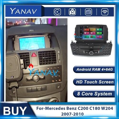 2 Din Android 10.0 Autoradio Muitimedia Player Car Radio For-Mercedes Benz C200 C180 W204 2007-2010 Head Unit Car Video Receiver