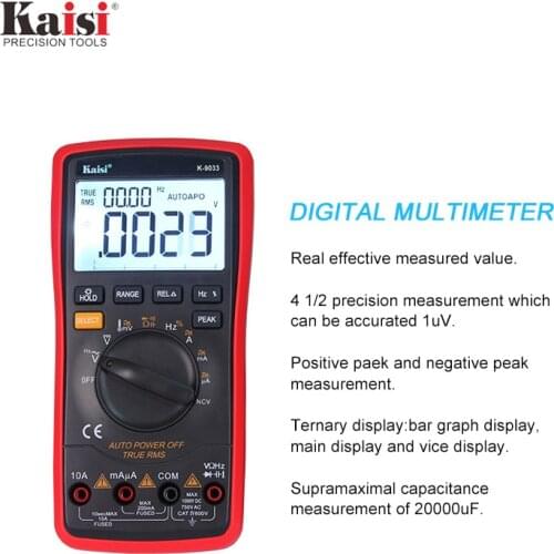 Kaisi High Precision Automatic Measuring Range 20000 Count Digital Multimeter Capacitance Table For Phone Repair Measurement