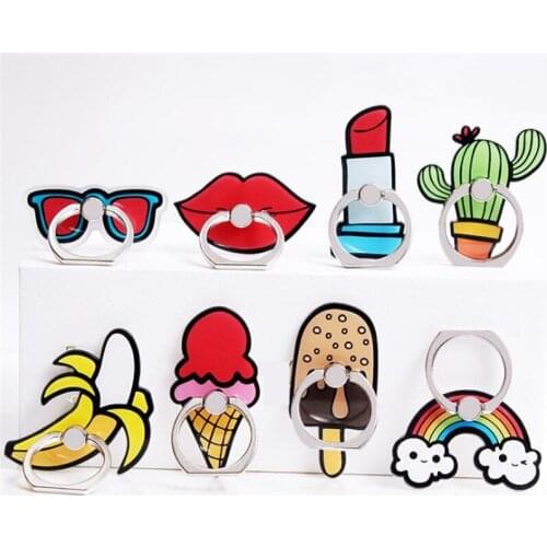 Cute Rainbow Mobile Phone Stand Holder Finger Ring Mobile Smartphone Holder Stand For iPhone Xiaomi All Phone