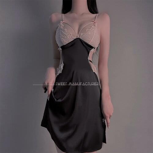 Suspender Long Skirt Girl Sling Temptation Women Nightwear Lace Splicing Lingerie Summer Sleeping Dress Women Sexy Night Gowns