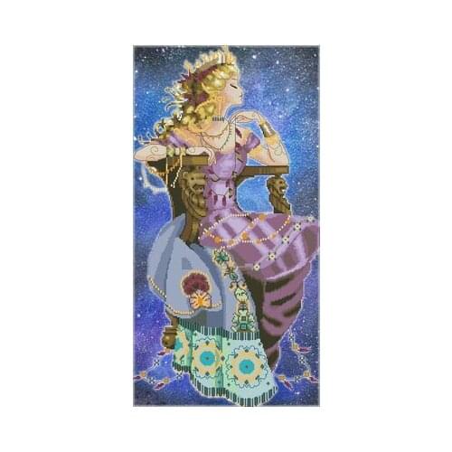 Artistic hand-dyed hand cross-stitch cloth with beaded metal thread cross-stitch kit MD angel styles cross stitch MD155