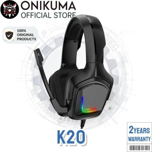 ONIKUMA K20 PS4 Gaming Headphones With Mic LED Light Over Ear Wired Headset for PC Game,online class headphones