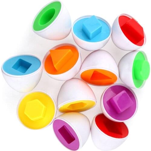 6Pcs Montessori Twist Egg Toy Early Educational Preshcool Shape Cognition Gift Toys For Children Kids Girls Boys