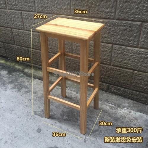 Solid Wood Wooden Stool Domestic Bar Decoration High Foot Chinese Square Chair Economical Ladder Stool Guitar Stool Flower Shelf